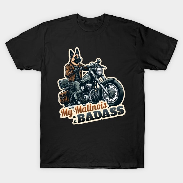 Belgian Malinois Biker T-Shirt by k9-tee